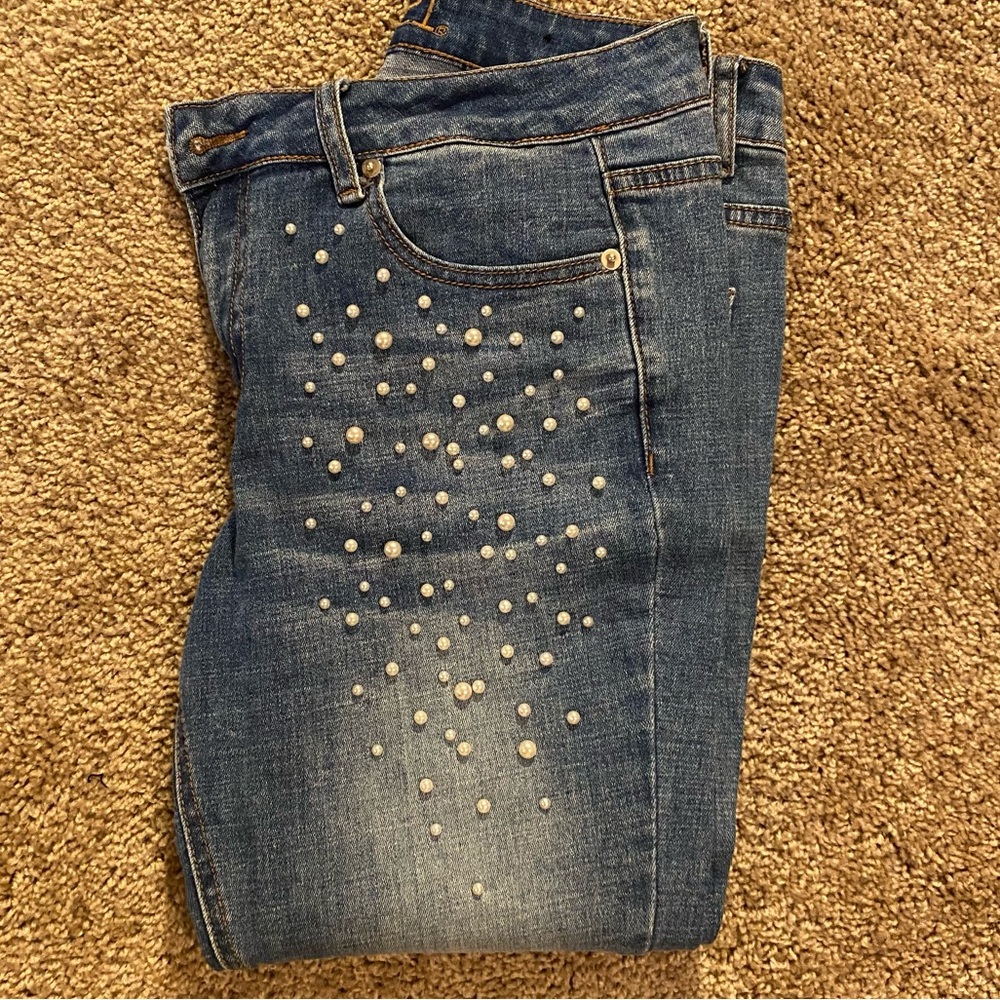 Rue21 high rise ankle legging pearl embellished size 8
